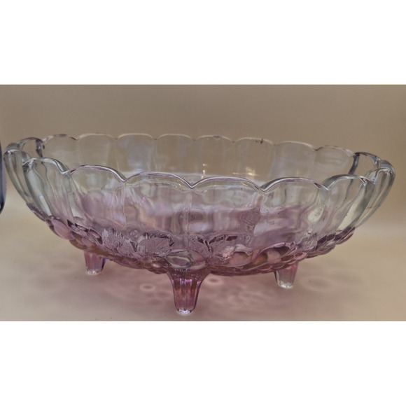 Vintage Pink Bowl 12" Indiana Glassfruit Garland Footed Oval Bowl. - Picture 7 of 16